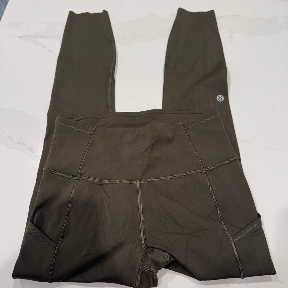 Lululemon fast and free Olive Green Leggings